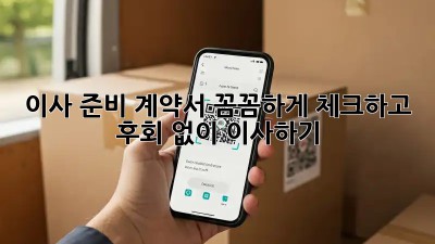 이사 준비, 계약서 꼼꼼하게 체크하고 후회 없이 이사하기!