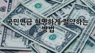 국민연금, 현명하게 절약하는 방법